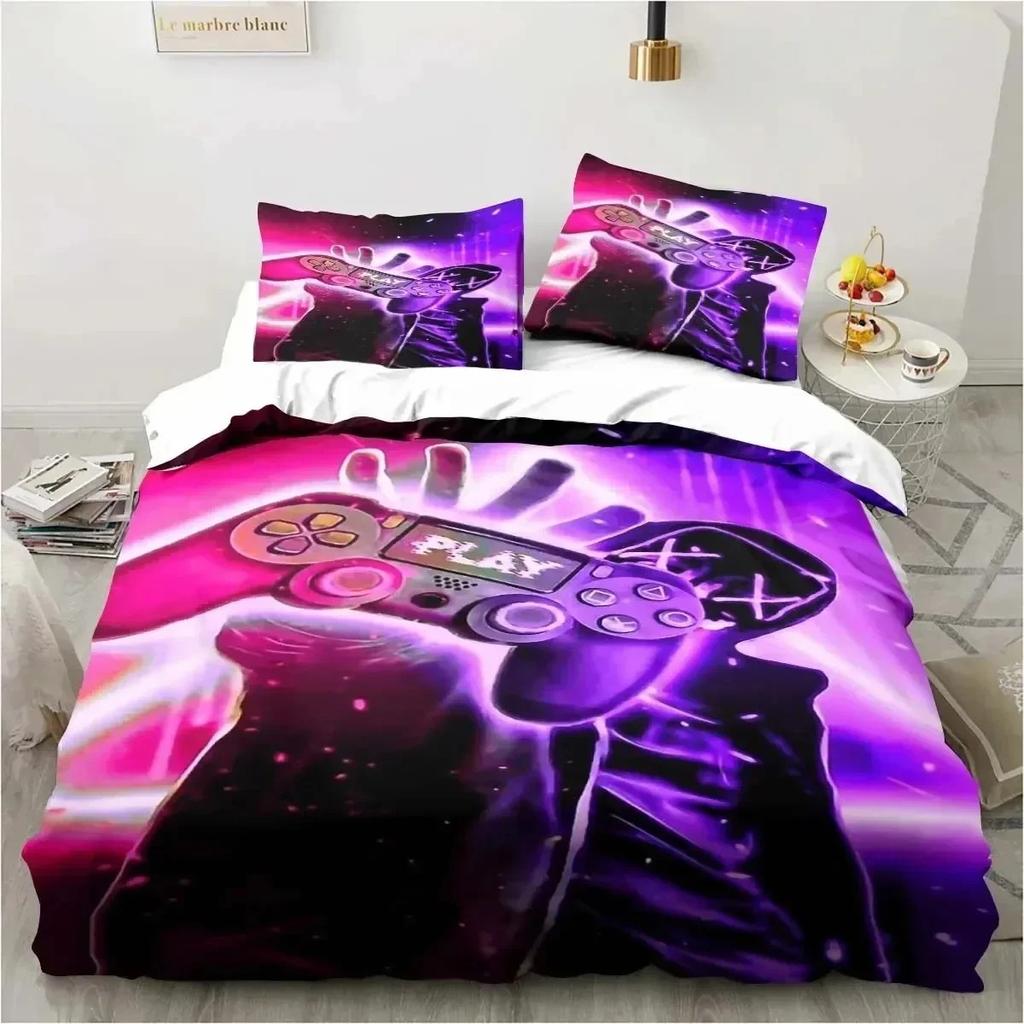 Gaming Duvet Cover Set Game Room Decor Boys Boys Teen Video Game Duvet Cover Single Bedding Set Let's Play Quilt Cover Bed Set