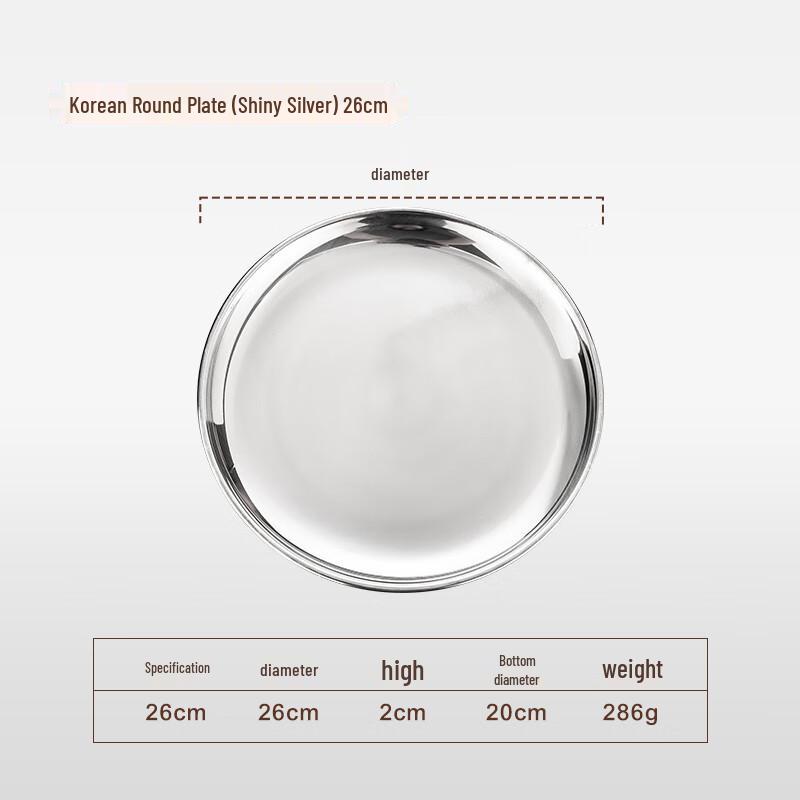 LYGIL Korean Stainless Steel Round Serving Tray
