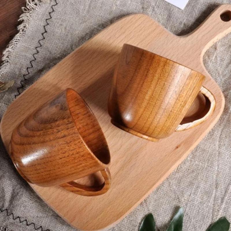 1 Pcs Wooden Big Belly Cups Handmade Natural Spruce Wood Beer Tea Coffee Milk Water Cup Kitchen Bar Drinkware