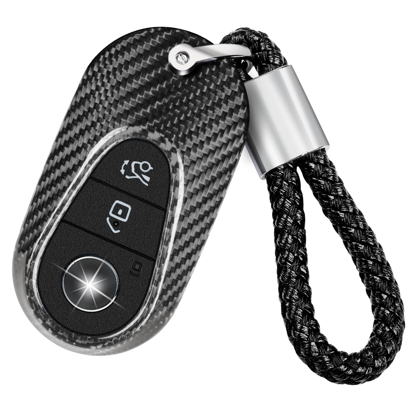 

Genuine Carbon Fiber Key Fob Cover for 2022 Smart Key Fob Key Protector Shell [T-carbon] Mercedes-Benz S-Class, SL-Class, C-Class, C300, W206, W223,