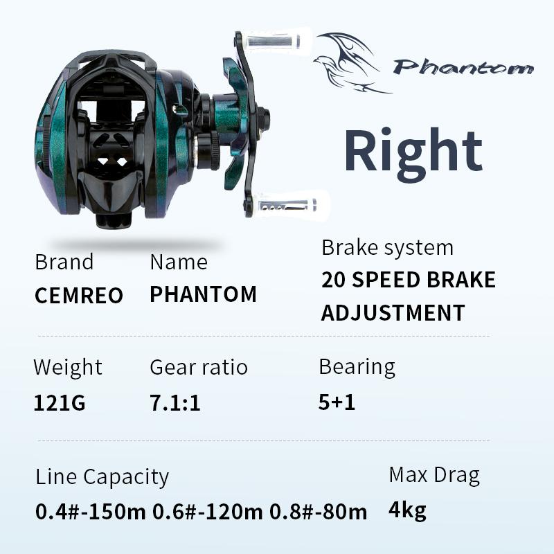Newly Light Game Bait Casting Fishing Reel Magnetic Brake System 7.1:1 Small Body Fishing Reel 5+1 BB 4kg Max Drag Waterproof and Corrosion Resistant