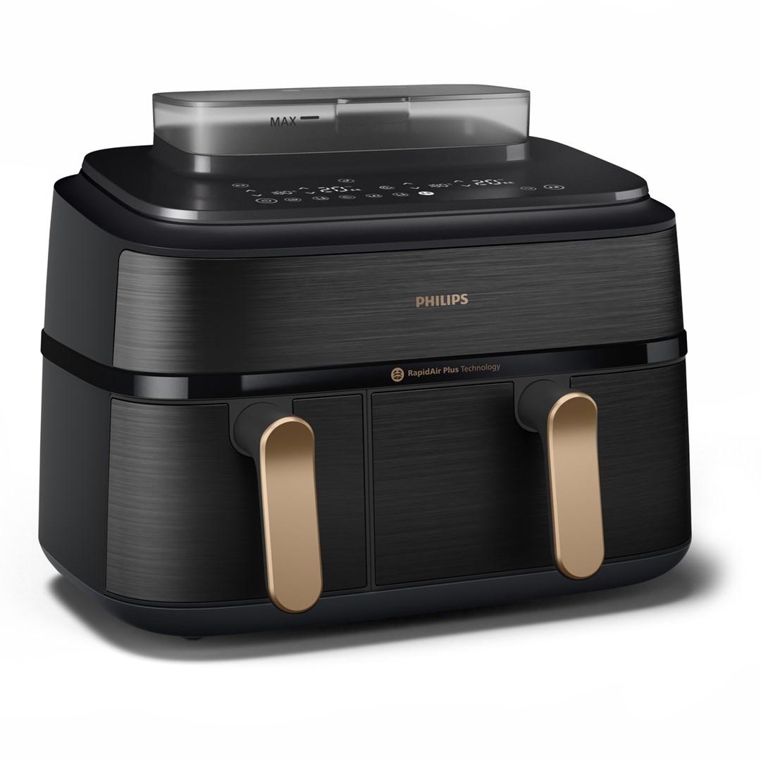 Philips Negro/Dorado Freidora De Aire 5000 Series Na552/00 Doble Cesta 9L 2750W 12 Programas - Imagen 3