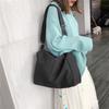Ins Lazy Solid Color Canvas Shoulder Messenger Bag Large Capacity Student Bag 40*18*28cm