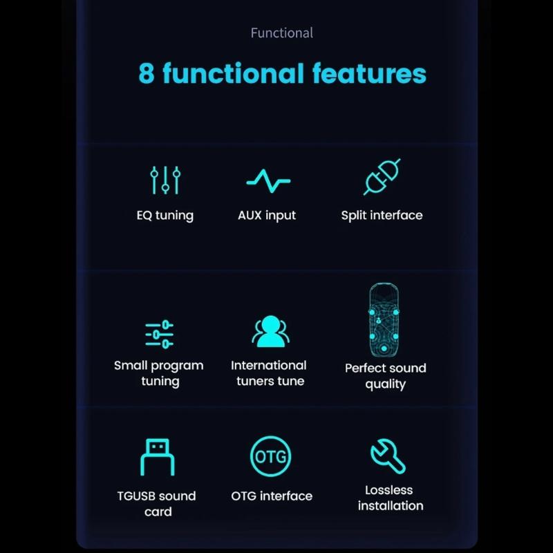 4x50W Car Amplifier with 16 Pin Cable Digital Signal Processor Car Amplifier AUX Optical Coaxial Input