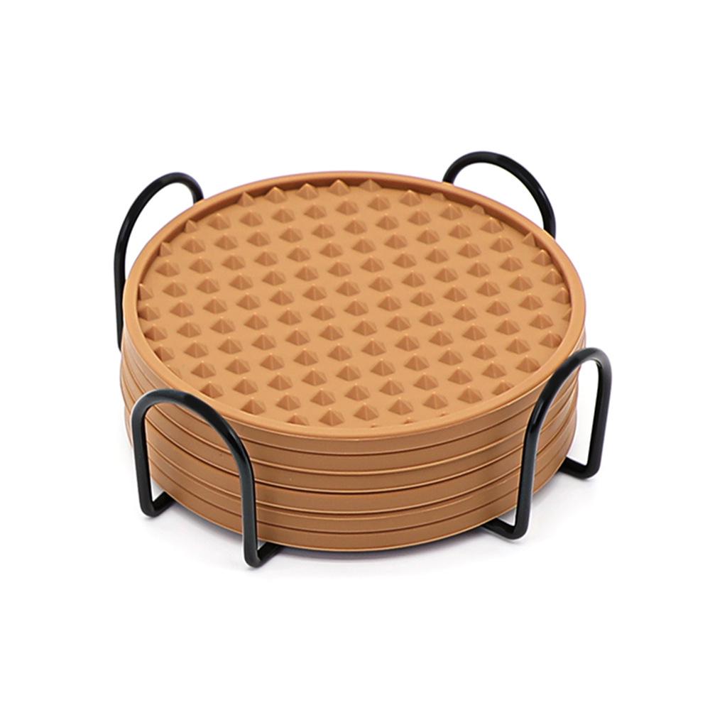 Round Silicone Coaster Set - 10cm Heat Insulation Pads for Tea and Coffee Cups