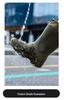 Men's Wear-Resistant Rubber Rain Boots: Mid-Calf, Anti-Slip, Waterproof Slip-On Shoes for Fishing & Construction.