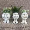 1pc Funny Face Resin Flower Pot, Suitable for Outdoor Courtyard Garden Terrace Decoration