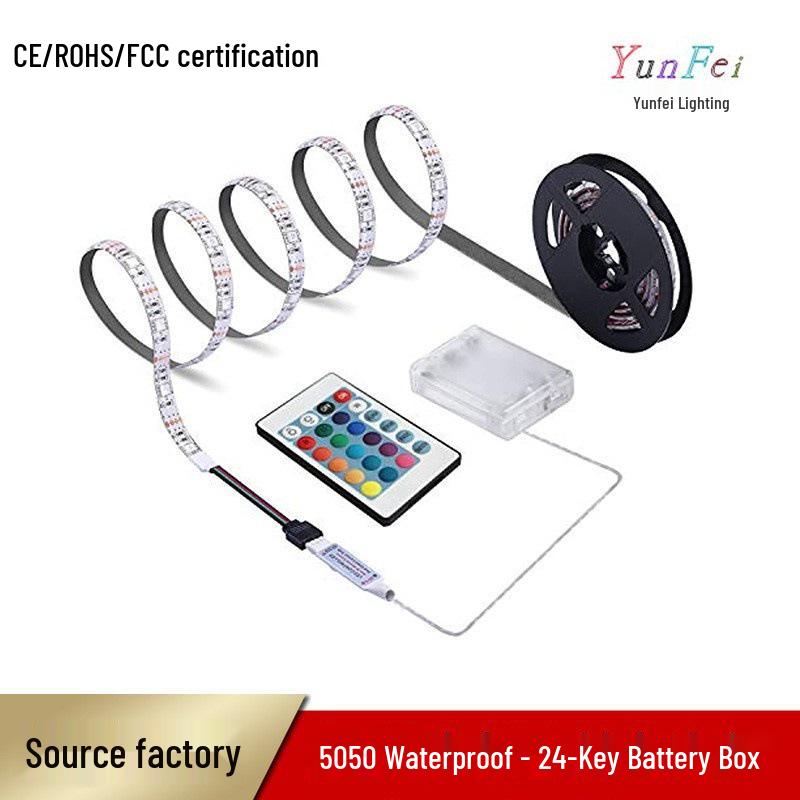 5V LED Battery-Powered 5050 Waterproof Light Strip with Remote Control for TV Chassis Decoration