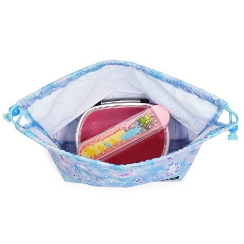 COLORFUL CANDY STYLE Drawstring Lunch Bag, Medium, with Gusset, for Girls, Stylish, Cute, Moonlight Butterfly Design, N3485300