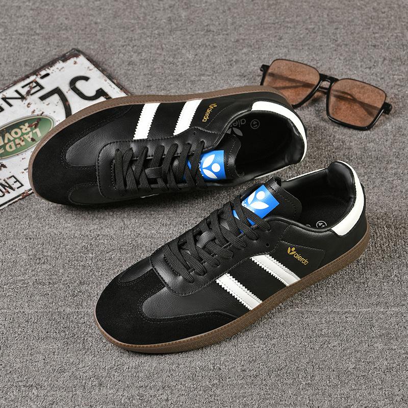 Leather German Training Shoes Women's 2025 New Summer Breathable Thick-soled Versatile Explosive Shoes Casual Niche Board Shoes New