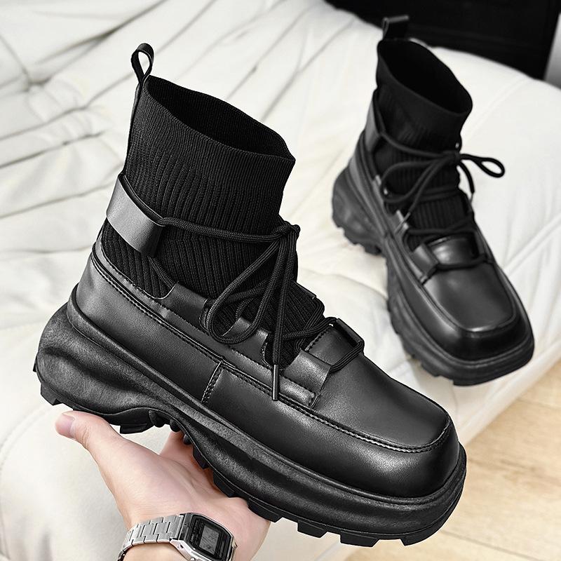 

Martin boots leather boots platform autumn and winter new men s boots snow boots men s Martin boots 39 чёрный