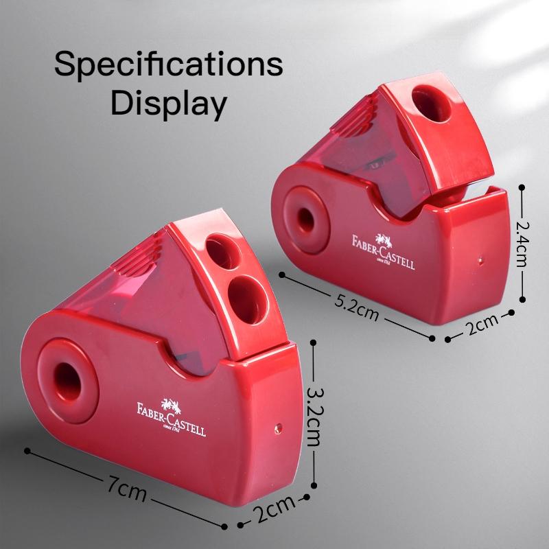 FABER-CASTELL Manual Mini Pencil Sharpener Dual-Hole Sharpener for Thick and Thin Pencils Portable Durable Pencil Sharpener