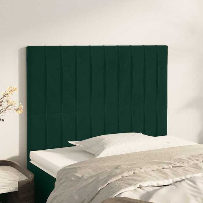 Maison Exclusive - Tête de lit Vert foncé 100x5x118/128 cm Velours