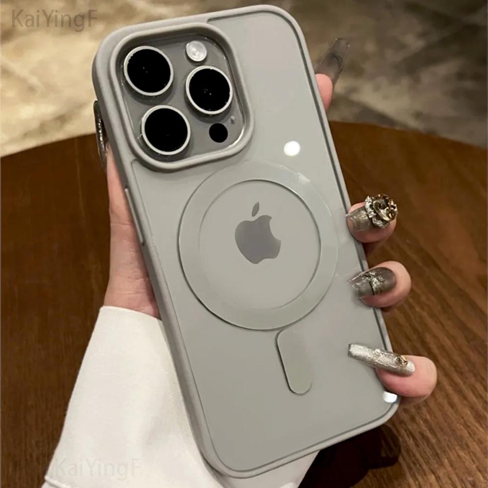 

Luxury Transparent Case For iPhone 16 15 14 13 12 11 Pro XS Max XR Magnetic Wireless Charge For Magsafe Soft Bumper Clear Cover For iPhone 16 Pro Max