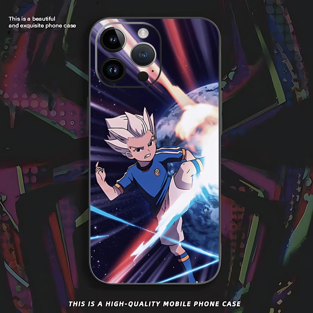Japanese Anime Inazuma Eleven Phone Case For iPhone 16 16e 15 14 13 12 11 XS XR Plus Mini Pro Max Soft Black Shockproof Cover