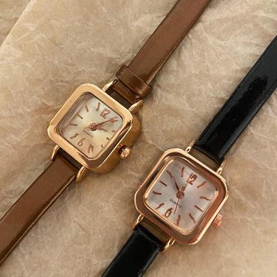 Dámské Vintage Square Watch Quartz Analog Watch Mini Dial Business Dress Dress Watch