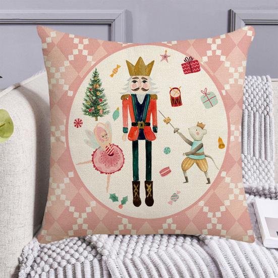 Pillowcase Cartoon Christmas Element Pattern Design Hidden Zipper Non-fading Modern Home Decoration Pillow Cover