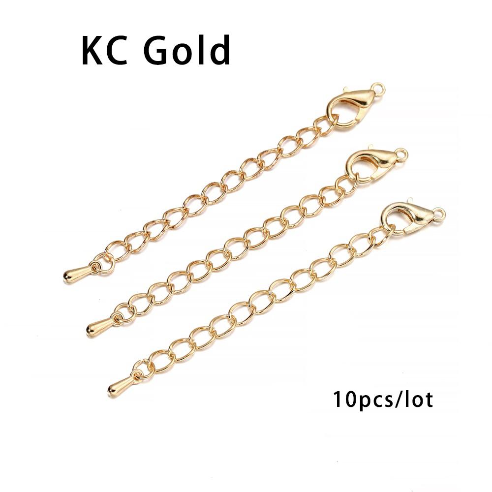 10pcs/lot 50 70mm Tone Extended Extension Tail Chain Lobster Clasps Connector For DIY Jewelry Making Findings Bracelet Necklace