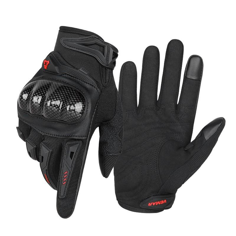 Motorcycle Gloves Full Finger Carbon Fiber Shell Protective Gear Men Women Cycling Safety Riding Lightweight Breathable