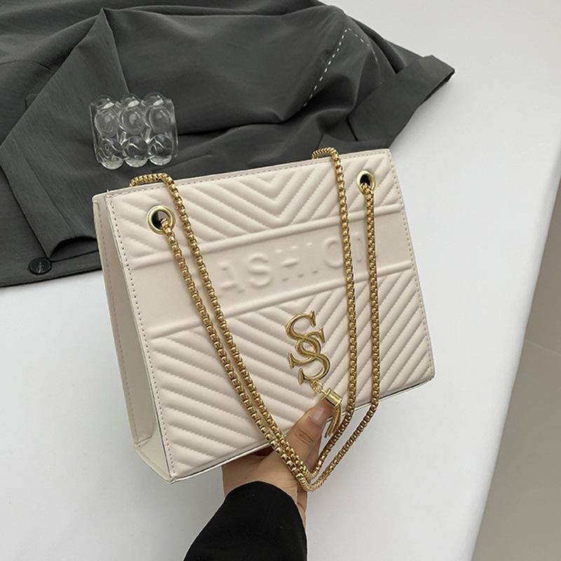 

Commuter shoulder messenger bag large capacity casual fashion tote 2024 summer new simple fashion messenger women s bag білий