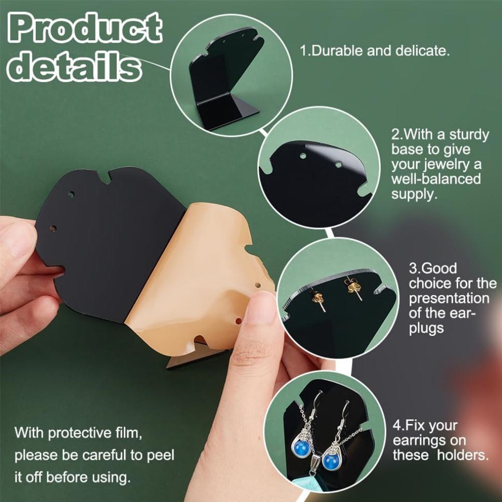 3 Stück Schwarzer Acryl Schmuck Halskette & Ohrring Präsentationsbüste Ständer Für Zuhause Schrank