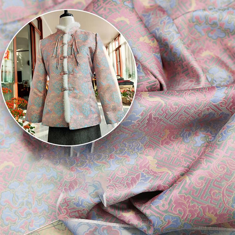 Luxury High-density Jacquard Silk Satin Brocade Fabric Retro Chinese Style Embroidery Fabric Diy Cheongsam Hanfu Dress Apparel