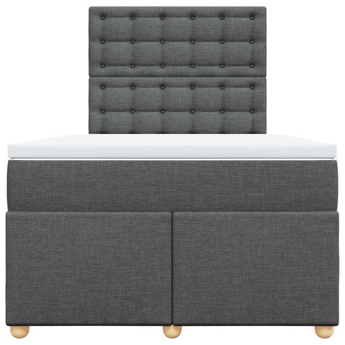 Exclusive House - Slatted Bed Base with Dark Grey Mattress 120x190cm Fabric