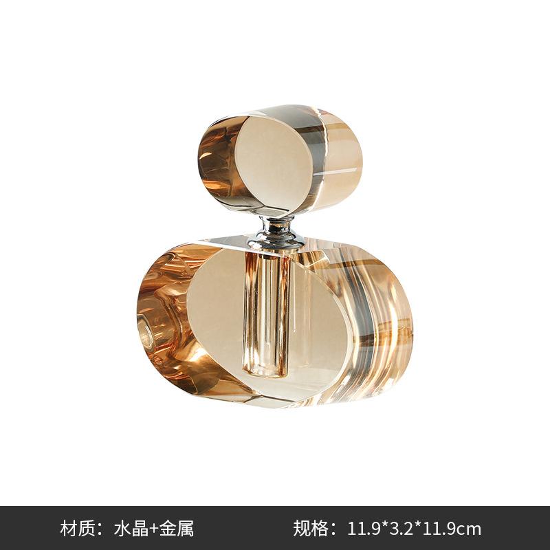 European Crystal Glass Perfume Bottle Exquisite Geometric Storage Jar Decoration Hotel Bedroom Dresser Crystal Perfume Bottle