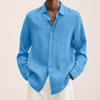 Diseñador Primavera Verano Hombres Casual Algodón Lino Color Sólido Camisas de manga larga Camisas sueltas