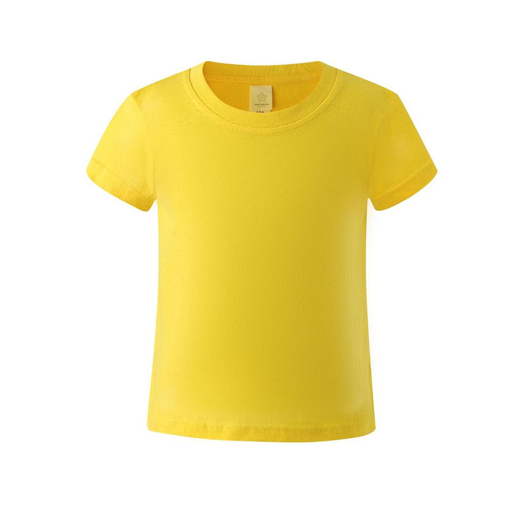 15-Color 200g Pure Cotton Short Sleeve T-Shirt for Boys and Girls, Toddler Baby Loose Fit Base Layer Design.