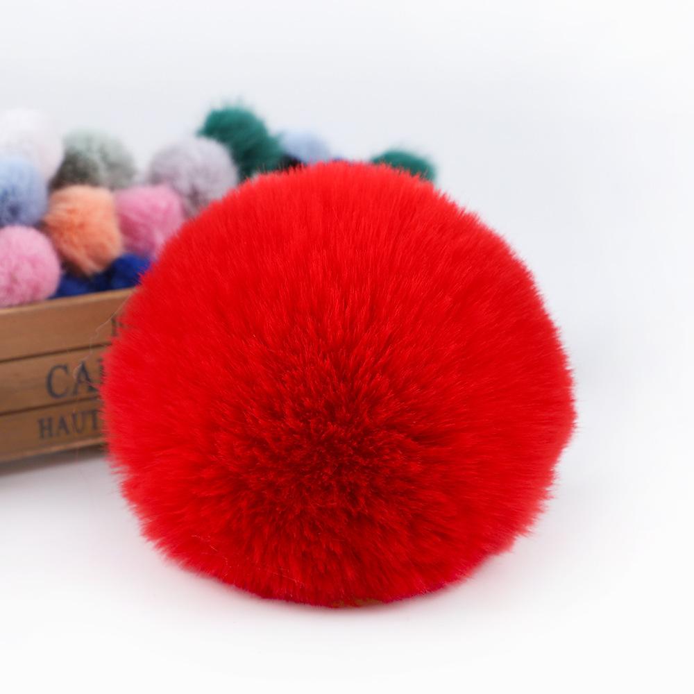 1 Pieces Faux Fox Fur Pom Pom Balls DIY Hat Beanie Accessories with Elastic Loop for Hats Keychains Scarves Gloves Bags Shoes