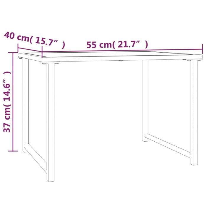 VidaXL Garden Table Anthracite 55x40x37 Cm Steel 355821