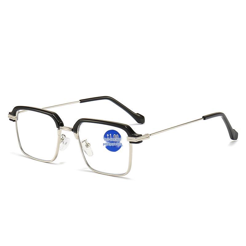 Men's Photochromic Anti-Blue Light Metal Glasses - Fashionable Classic Reading Eyewear