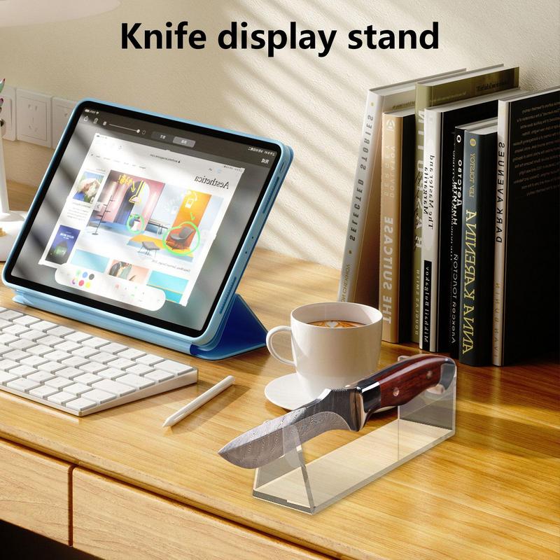 1pcs Acrylic Knife Display Stand Clear Holder Mini Easels For Coin Photos Medals Stones Cards Display Show Home Decoration