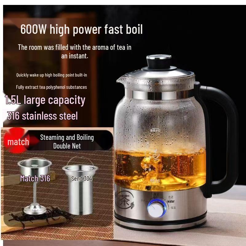 High-Capacity Electric Steam Tea Kettle for Home & Office - Ideal for Brewing Black Tea