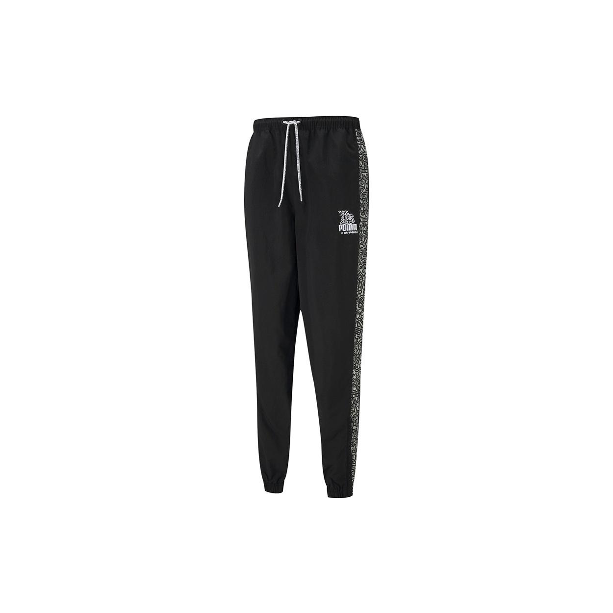 PUMA x Mr Doodle Crossover Sports Graffiti Drawstring Woven Long Pants Black Men s 598684-01 S