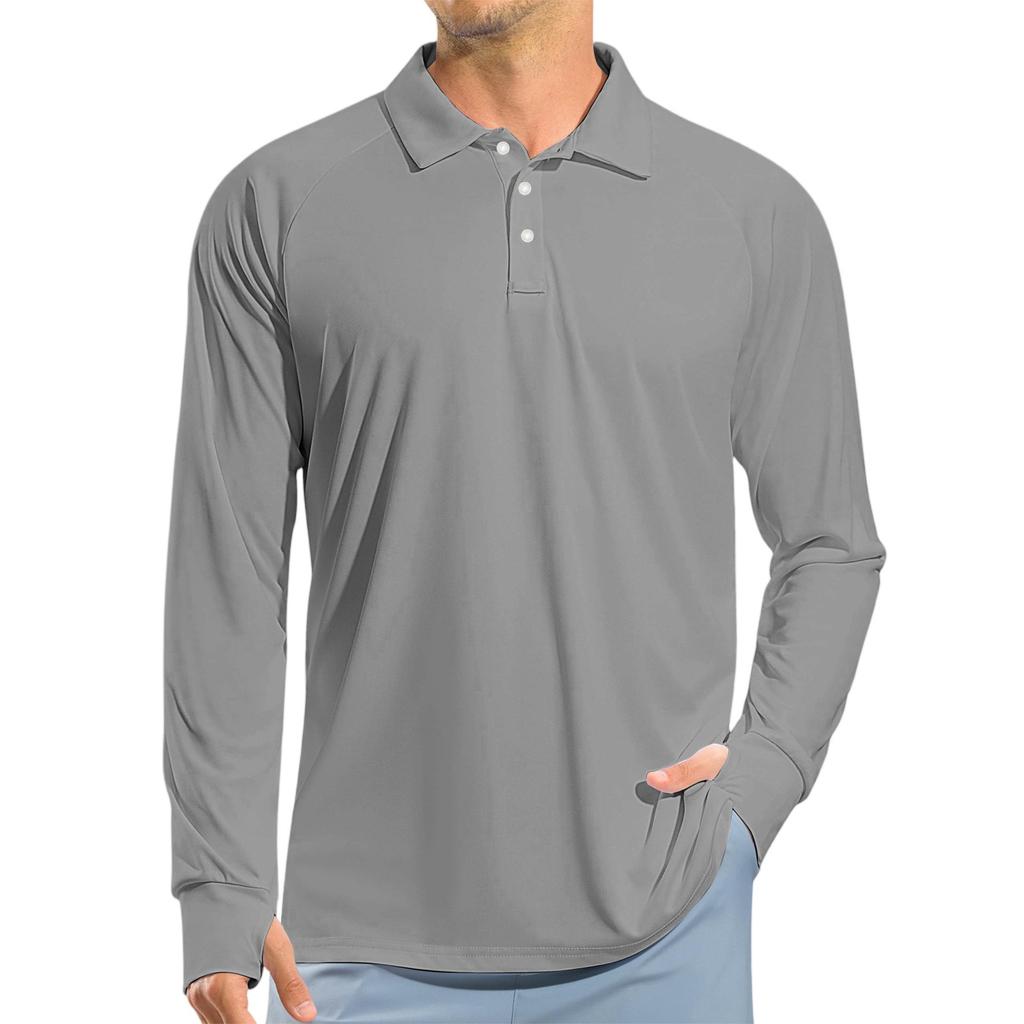Men's Raglan Long Sleeve Golf Shirt UPF 50+ Lightweight Shirt