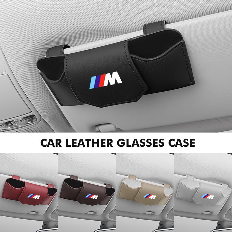 Magnetic Leather Car Sun Visor Glasses Storage Sunglasses Case Accessory For BMW E90 E60 E46 E39 F30 F10 E87 X3 X4 X5 X1 G30 G20