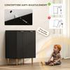 Kitchen Sideboard, 2 Doors, Adjustable Shelf, Raised Metal Legs, 60 x 40 x 80 cm, Black
