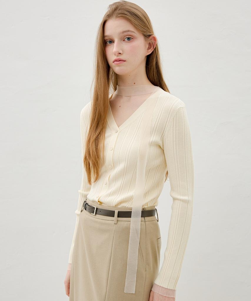 Ollibeudeollibeu Frill-Trimmed Hem Tie Pullover Ok6Sp1700