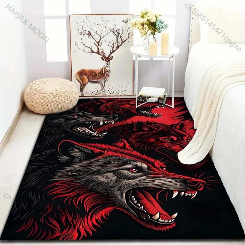 3D Fierce Wolf Pack Print Carpet for Bedroom Living Room Bedside Sofa Floor Mat Children's Play Room Non-slip Rug Fast Shipping