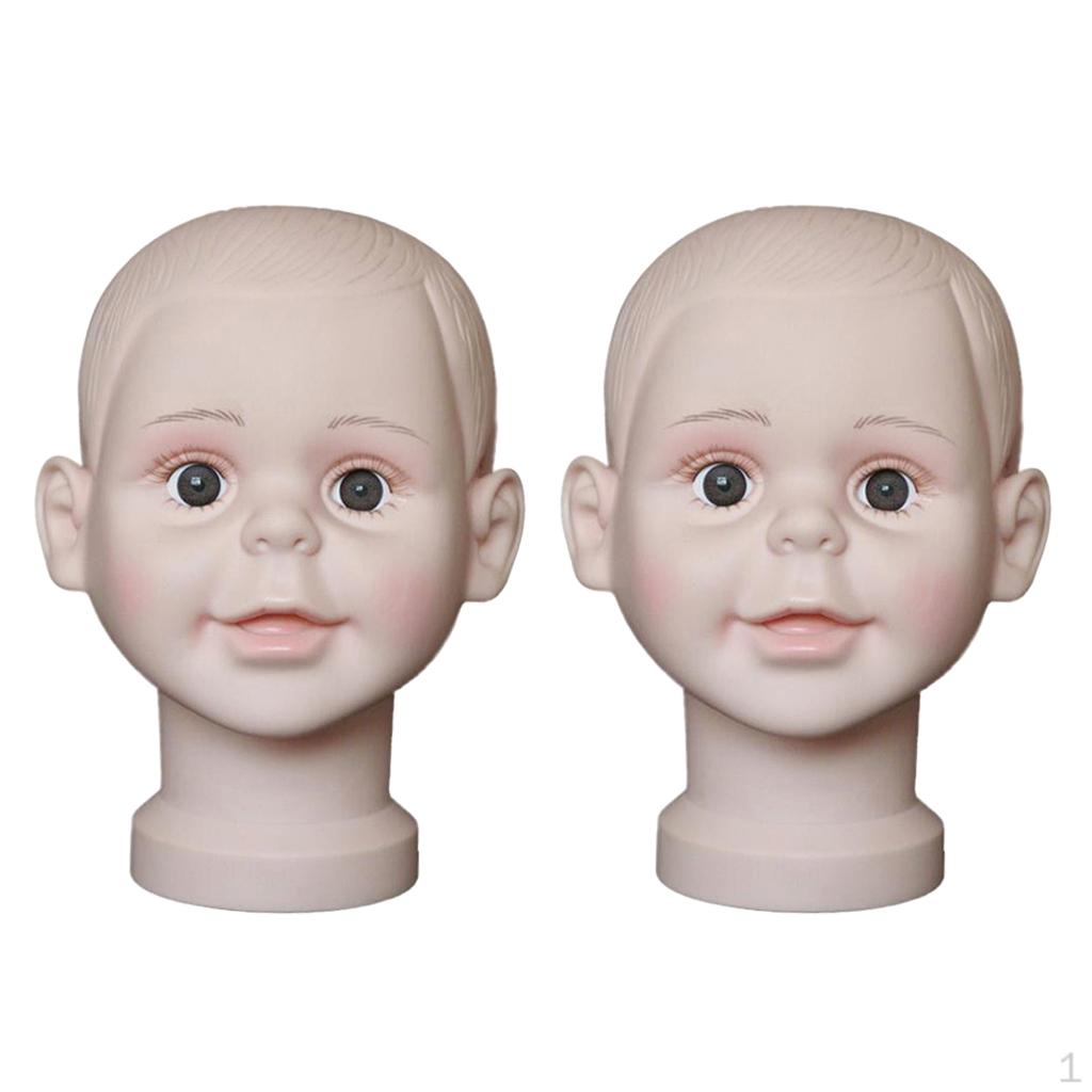 

ПВХ Детская Голова Модель Парики Шляпа Очки Шарф Шапка Дисплей Стенд 2 Штуки