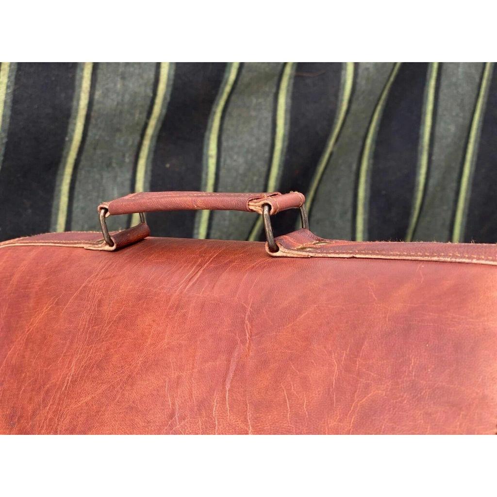Bag Satchel  Leather Bag Men's Vintage Laptop Messenger Briefcase