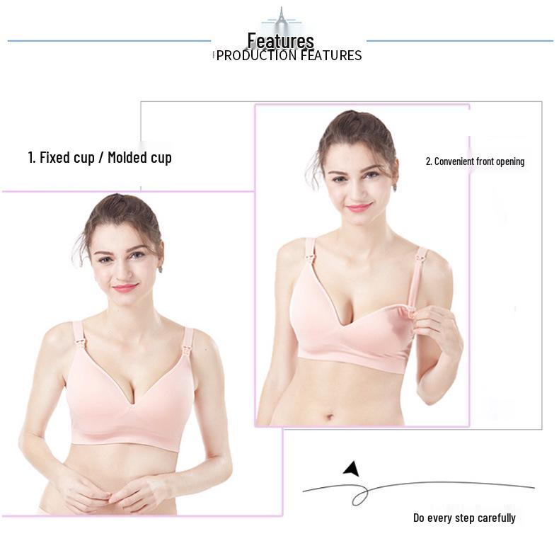 Seamless Front-Open Maternity Nursing Bra - Wire-Free, Shaping & Gathering Design