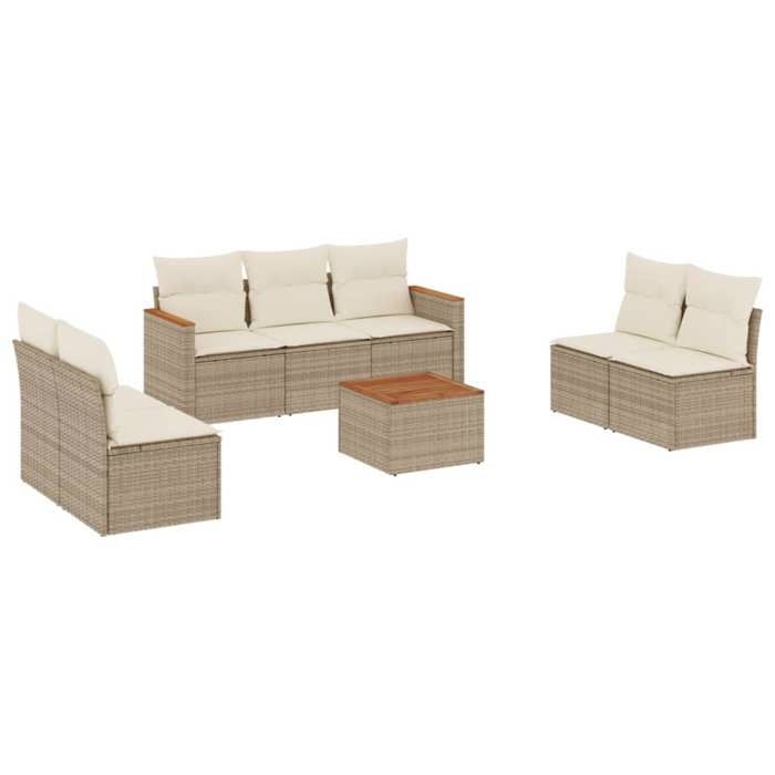 VidaXL Garden Lounge Set with Cushions 8 Pcs, Patio Sofas, Patio Furniture Set, Outdoor Furniture, Beige 3258285