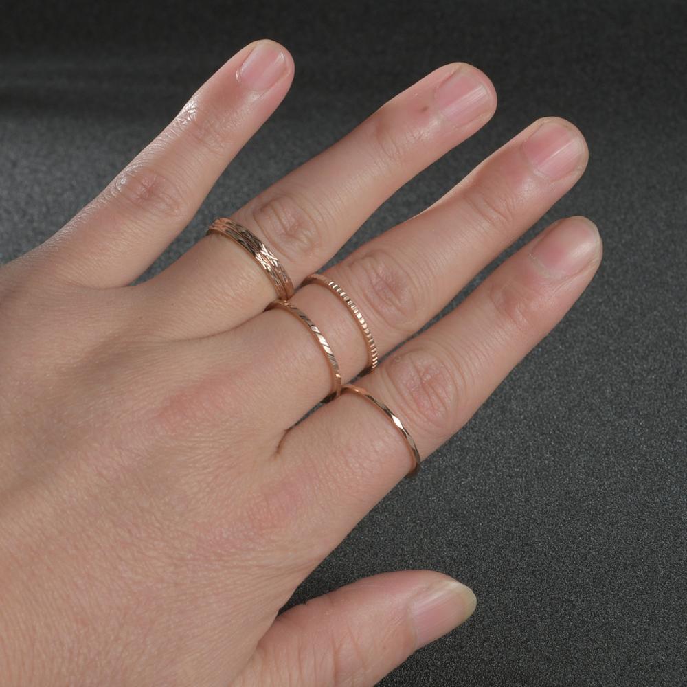 3MM dünner Titanstahl Roségold Paar Ring einfache Mode Roségold Farbe Fingerring für Frauen und Männer Herrengeschenke
