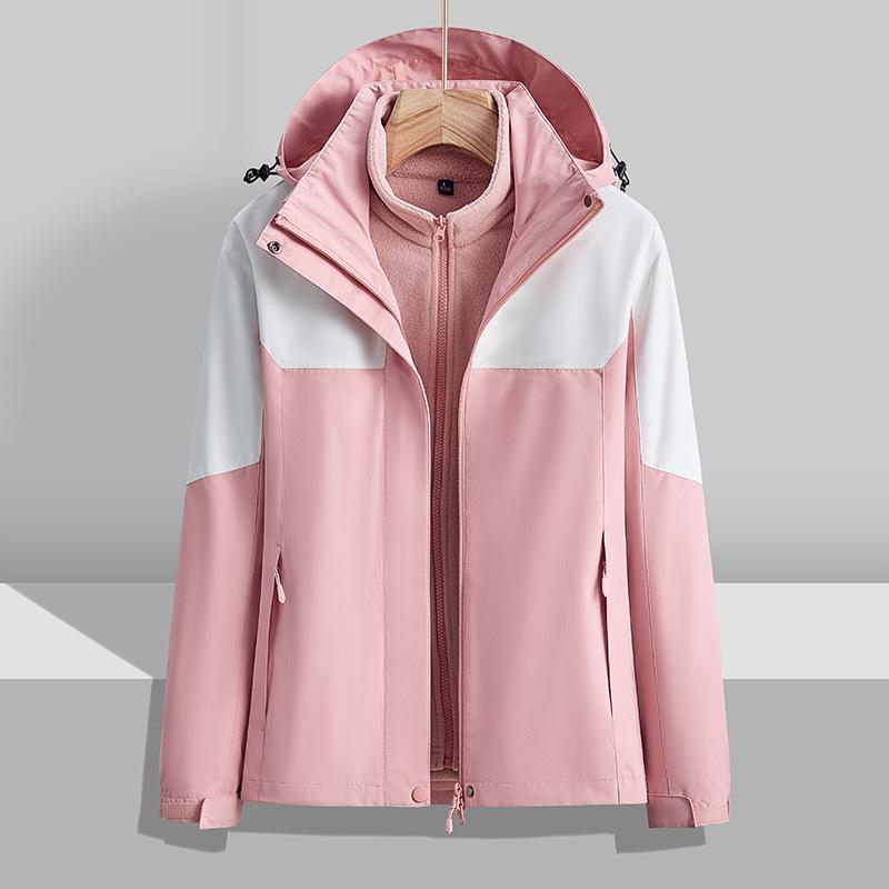 New Outdoor Three-in-one Jacket with Removable Fleece Liner Couple's Two-piece Set