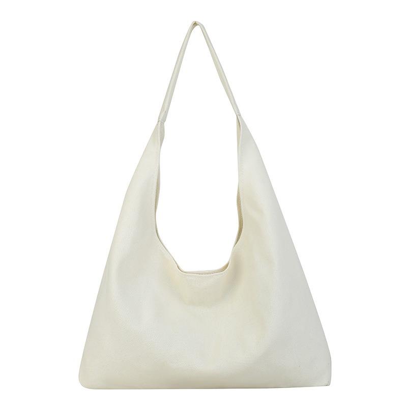 Simple canvas large capacity shoulder women's bag underarm tote bag shopping bag solid color lightweight solid color handbag