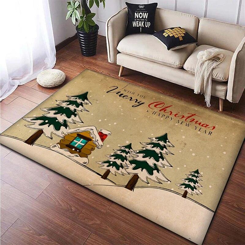 Christmas New Year Gift HD Printing Area Carpet, Living Room Sofa Decorative Carpet, Anti-skid Mat, Alfombras Direct Shipment