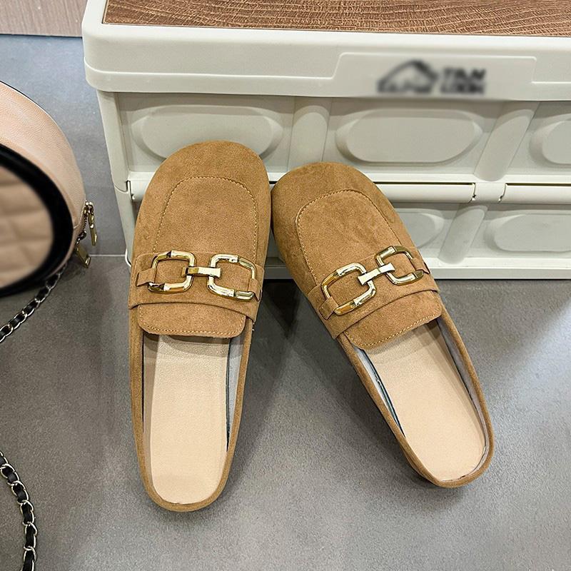 Women's Summer Slippers 2024 Luxury Elegant Artificial Leather Shoes For Women Comfortable Barefoot Outdoor Low Heels Slipperrs